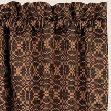 Black Tan Marshfield Jacquard Swag Lined SW106011 - The Fox Decor